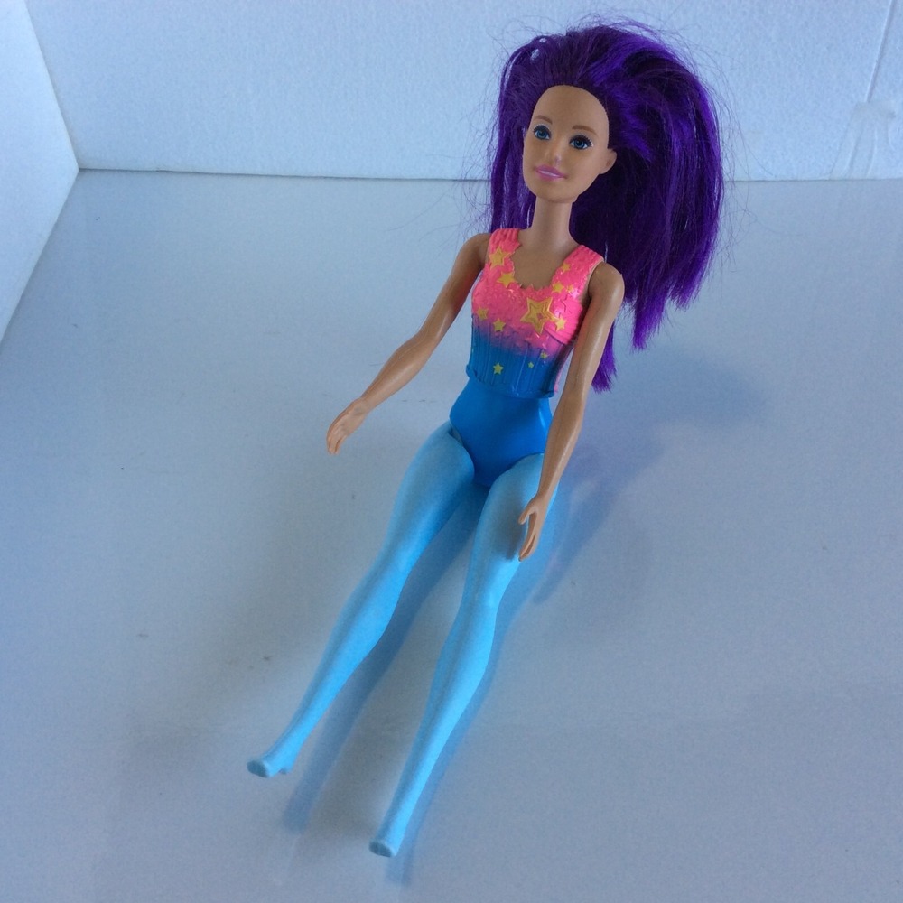 Dreamtopia Barbie Doll Purple Hair Blue Pink Permanent Suit Blue 12" Play